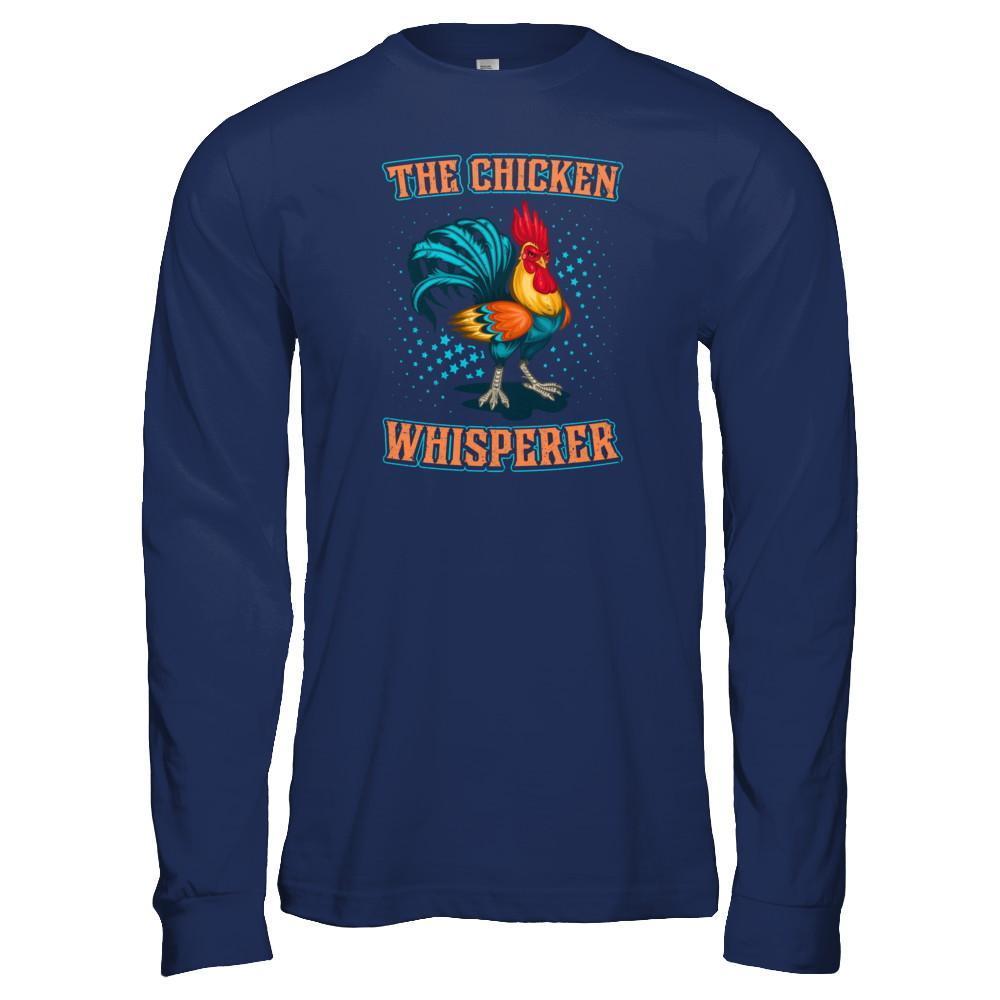 The Chicken Whisperer Funny Farmer-T-Shirt & Tank Top-Long Sleeve T-Shirt-Navy