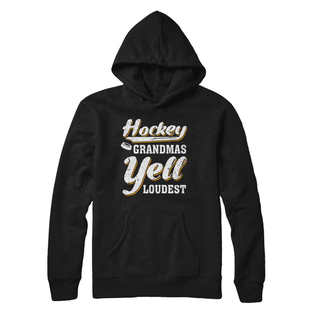 Hockey Grandmas Yell Loudest-T-Shirt & Hoodie-Pullover Hoodie-Black