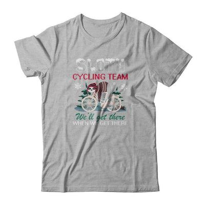 Sloth Cycling Team Lazy Sloth Sleeping On Bicycle Winter Snow-T-Shirt & Tank Top-Premium T-Shirt-Heather Gray