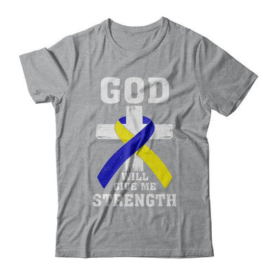 God Will Give Me Strength Down Syndrome Ribbon Gift-T-Shirt & Hoodie-Classic T-Shirt-Sport Grey