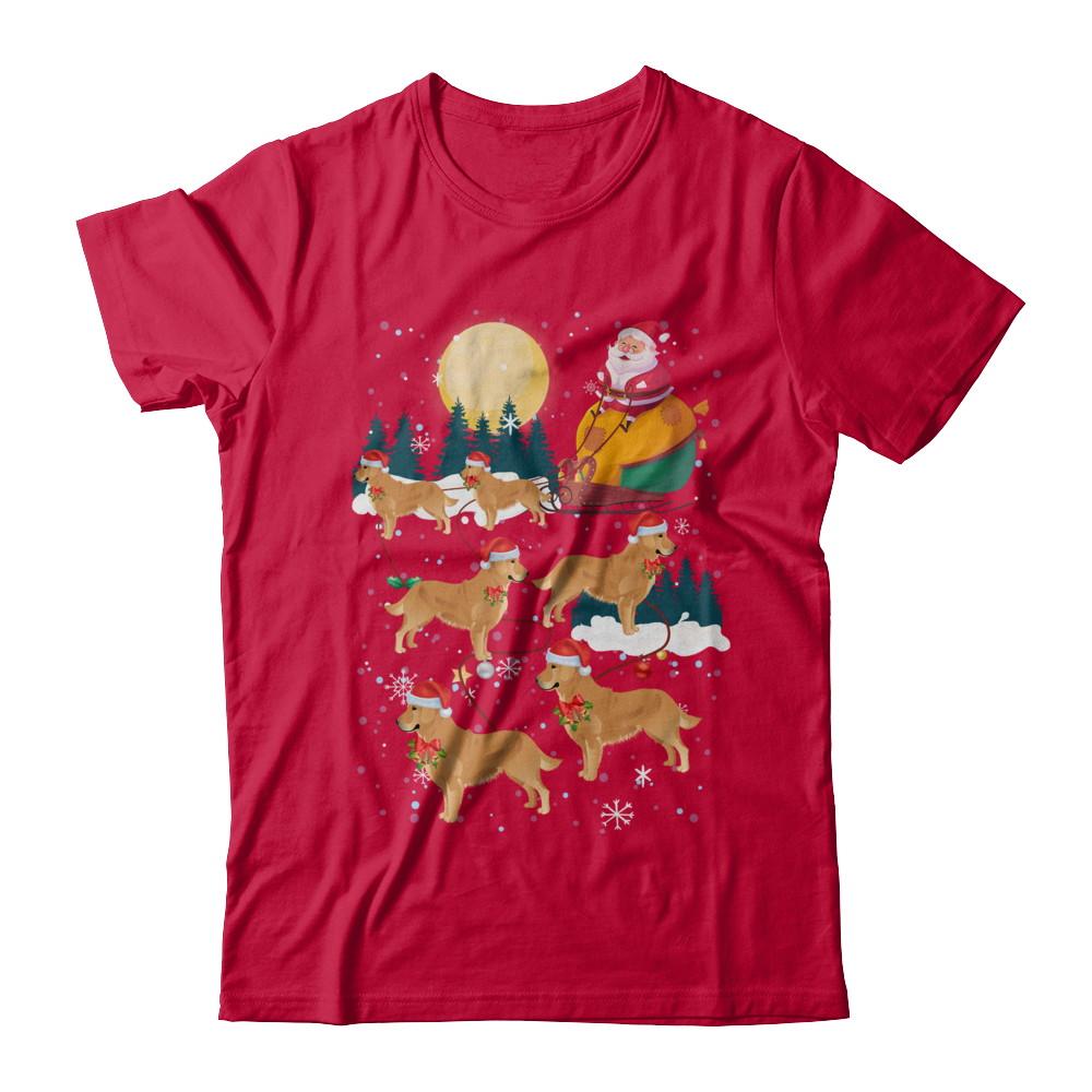 Dog Reindeer Golden Retriever Christmas Gift-T-Shirt & Sweatshirt-Classic T-Shirt-Red