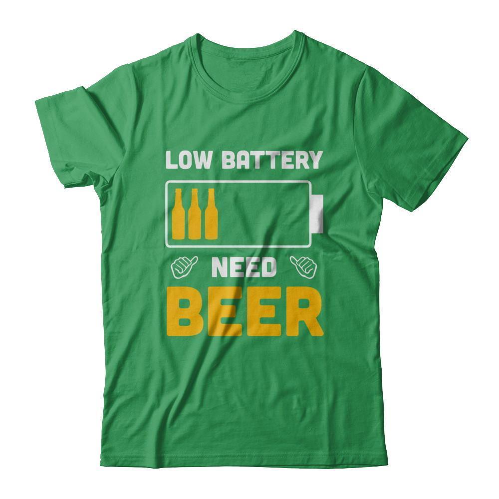 Low Battery Need Beer-T-Shirt & Hoodie-Premium T-Shirt-Kelly Green