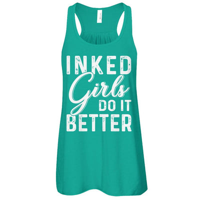 Inked Girls Do It Better Tattoos Tattooed-T-Shirt & Tank Top-Women's Flowy Racerback Tank-Kelly