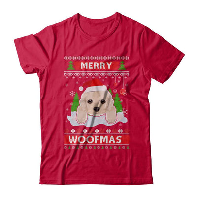Golden Retriever Merry Woofmas Ugly Christmas Sweater-T-Shirt & Sweatshirt-Classic T-Shirt-Red