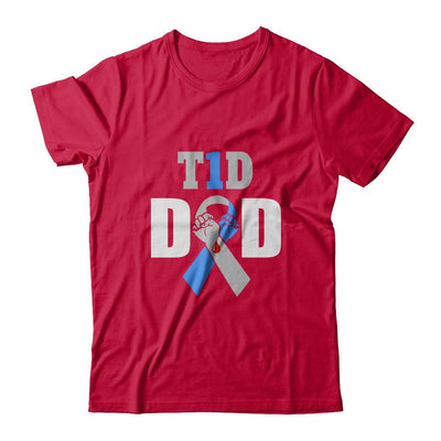 Diabetes awareness T1D Proud Type 1 Diabetes Dad-T-Shirt & Hoodie-Classic T-Shirt-Red