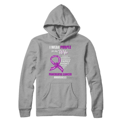 Pancreatic Cancer I Wear Purple For My Wife Husband-T-Shirt & Hoodie-Pullover Hoodie-Light Steel