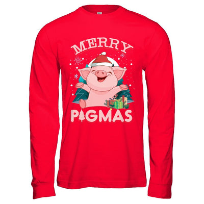Merry Pigmas Funny Pig-T-Shirt & Hoodie-Long Sleeve T-Shirt-Red