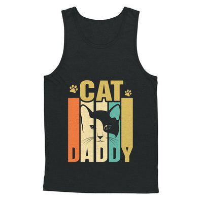 Retro Vintage Daddy Cat Father's Day Gift-T-Shirt & Hoodie-Unisex Tank-Black