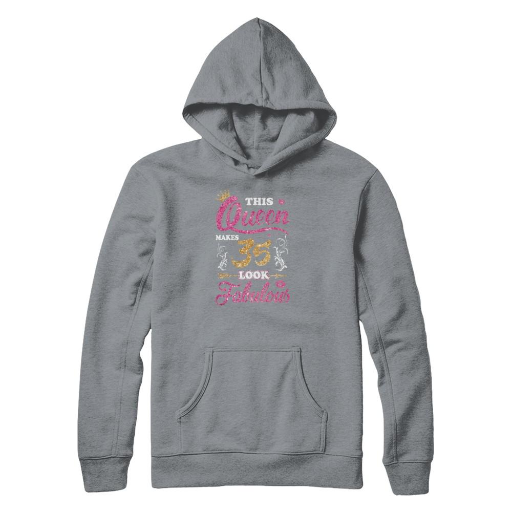 This Queen Makes 35 Look Fabulous 1986 35th Birthday-T-Shirt & Tank Top-Pullover Hoodie-Light Steel