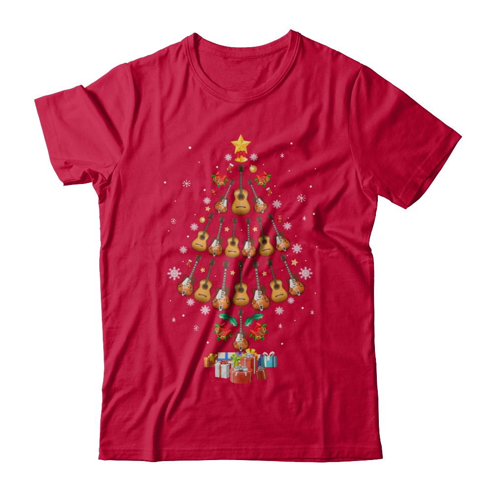 Music Guitar Christmas Tree Merry Xmas Gift-T-Shirt & Sweatshirt-Classic T-Shirt-Red