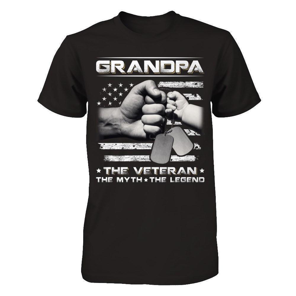 Grandpa The Veteran The Myth The Legend-T-Shirt & Hoodie-Classic T-Shirt-Black