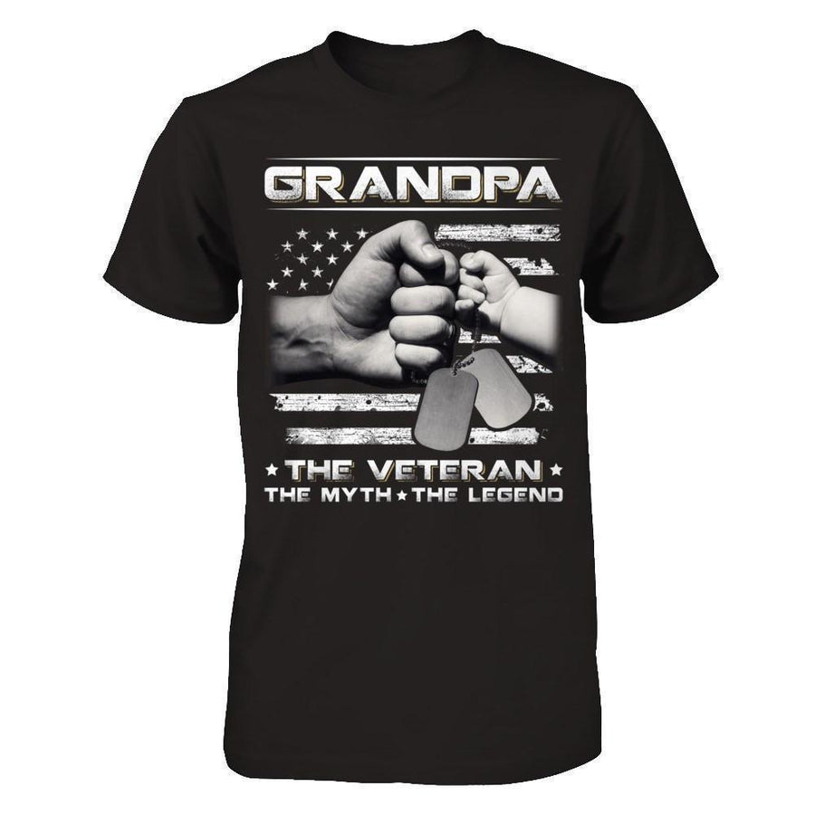 Grandpa The Veteran The Myth The Legend-T-Shirt & Hoodie-Classic T-Shirt-Black