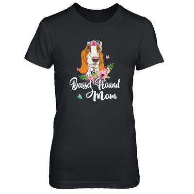 Basset Hound Mom Funny Dog Mom Gift Idea-T-Shirt & Tank Top-Women's T-Shirt-Black