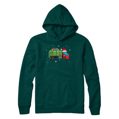 Garbage Truck Santa Hat Christmas Gifts-T-Shirt & Sweatshirt-Pullover Hoodie-Deep Forest