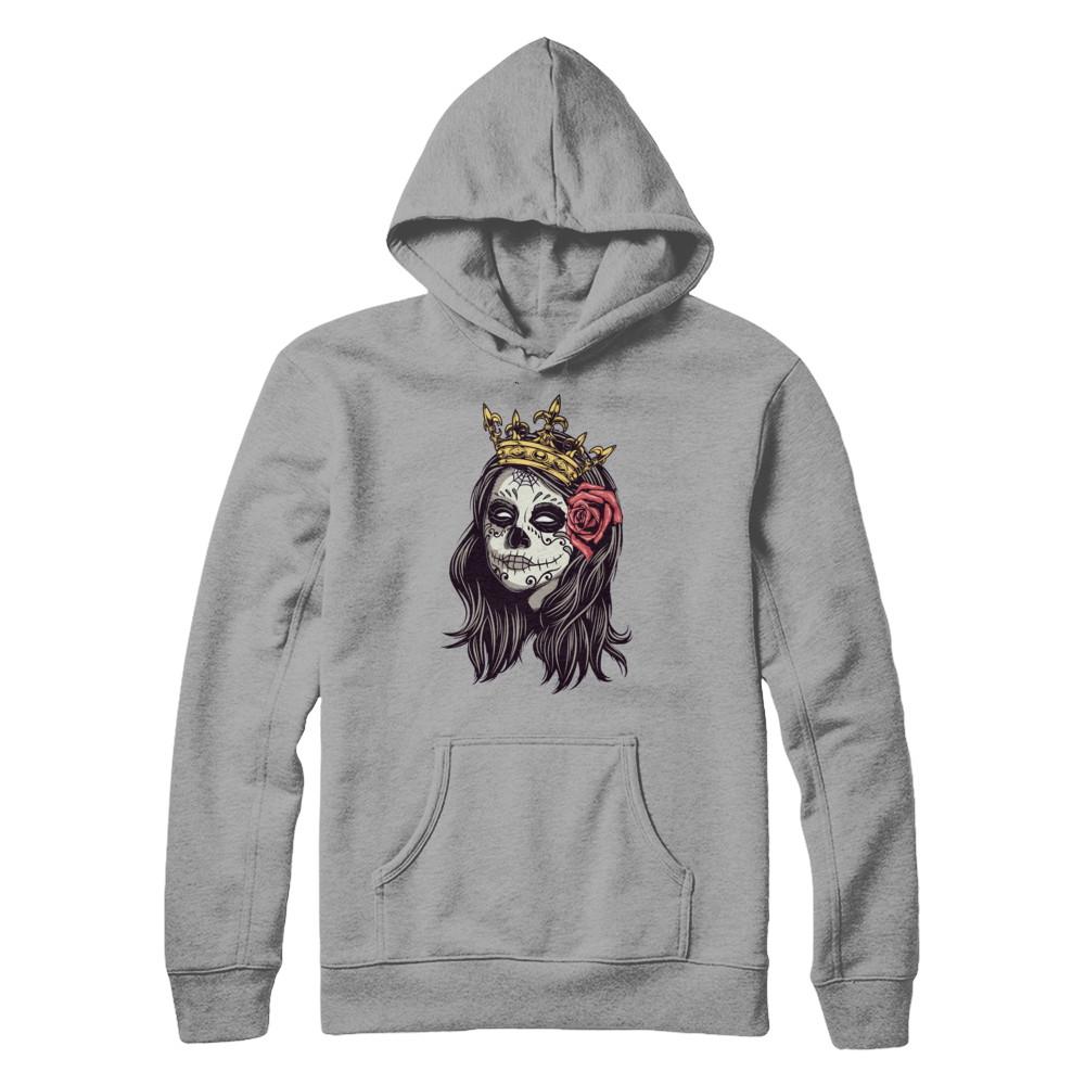 Halloween Queen Tattoos Costume Skeleton-T-Shirt & Hoodie-Pullover Hoodie-Light Steel