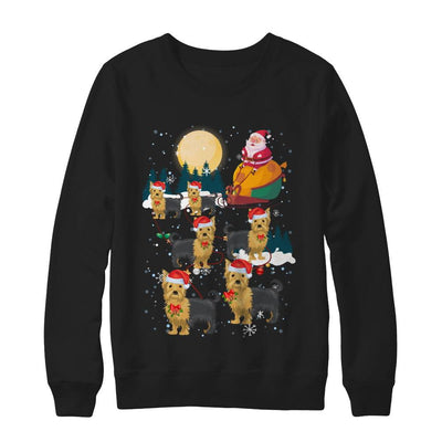 Dog Reindeer Yorkie Christmas Gift-T-Shirt & Sweatshirt-Crewneck Sweatshirt-Black