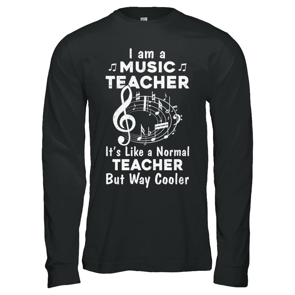 I Am A Music Teacher Proud Funny Music Teacher-T-Shirt & Hoodie-Long Sleeve T-Shirt-Black