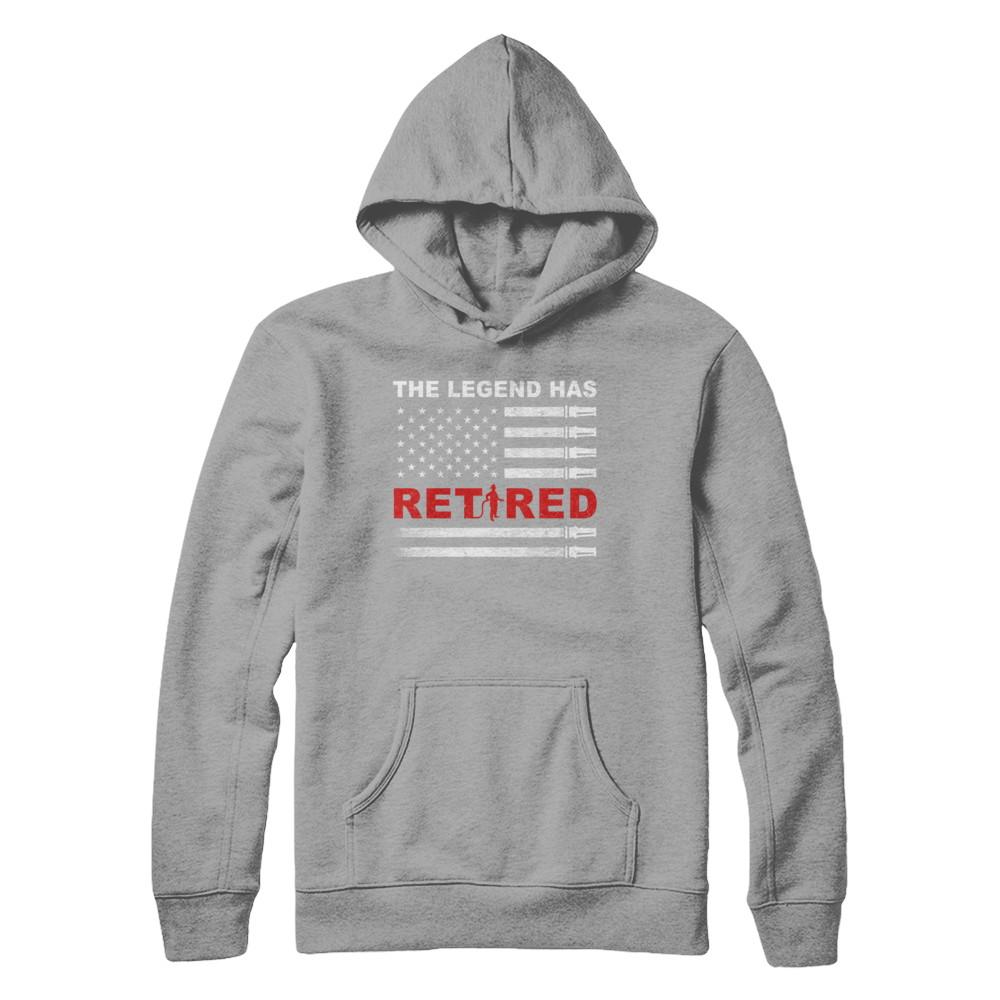 The Legend Has Retired Firefighter Retirement Gift-T-Shirt & Hoodie-Pullover Hoodie-Light Steel