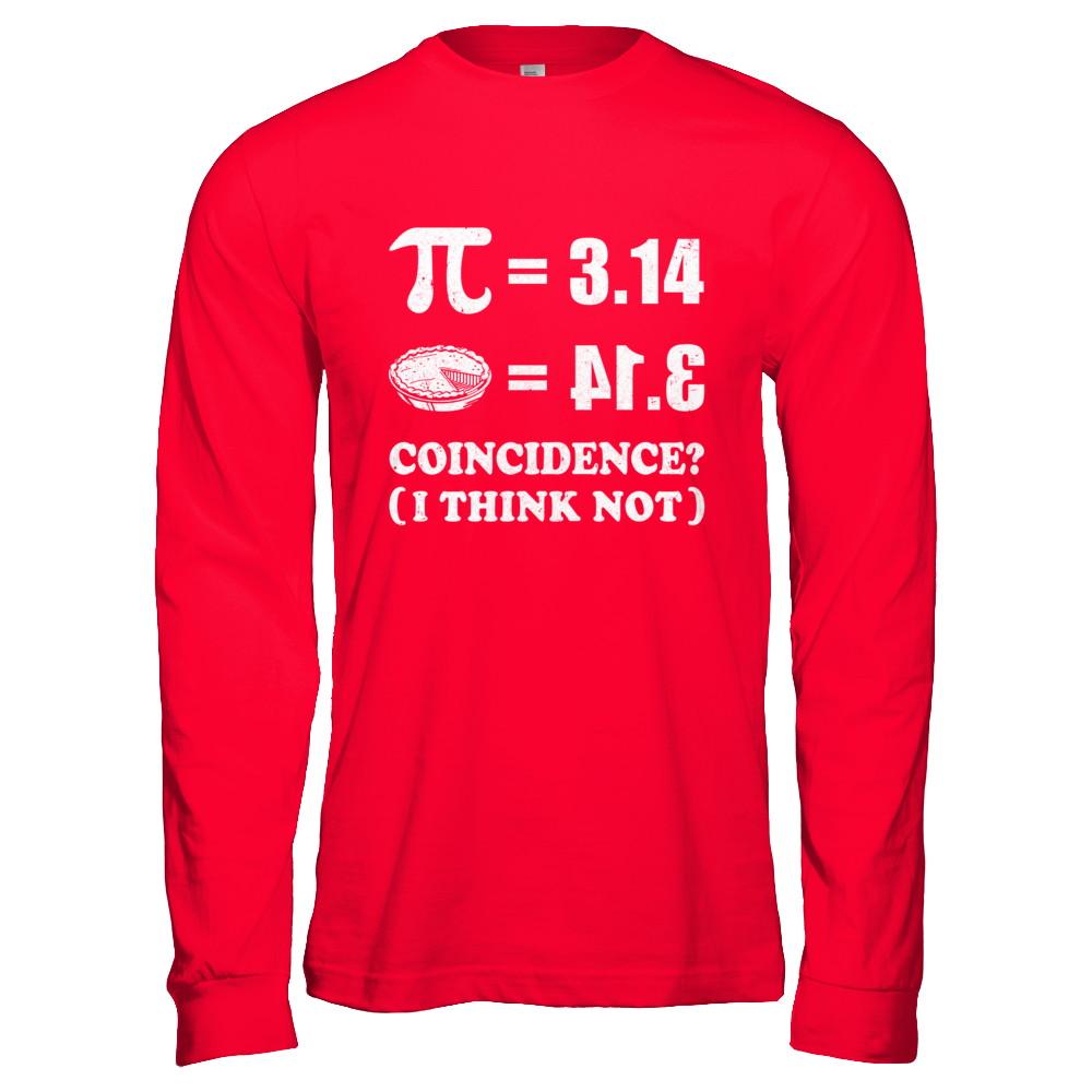 Coincidence Pi Day 2021 Funny Pie Style Math-T-Shirt & Hoodie-Long Sleeve T-Shirt-Red