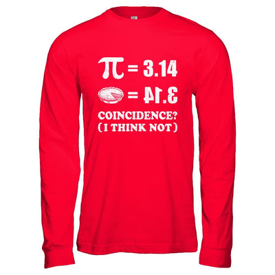 Coincidence Pi Day 2021 Funny Pie Style Math-T-Shirt & Hoodie-Long Sleeve T-Shirt-Red