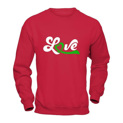 Love Green Awareness Ribbon-T-Shirt & Hoodie-Crewneck Sweatshirt-Red