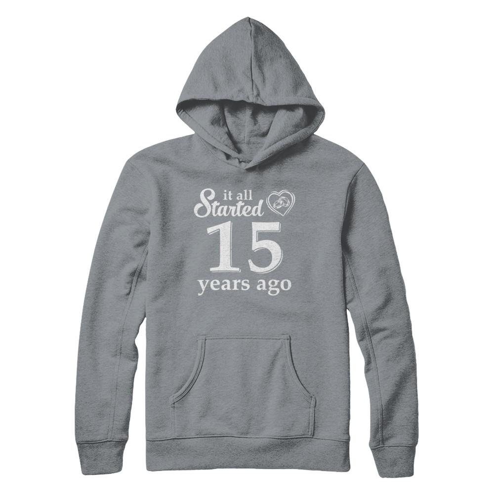 15Th Wedding Anniversary Married Couples 2006 Husband Wife-T-Shirt & Hoodie-Pullover Hoodie-Light Steel