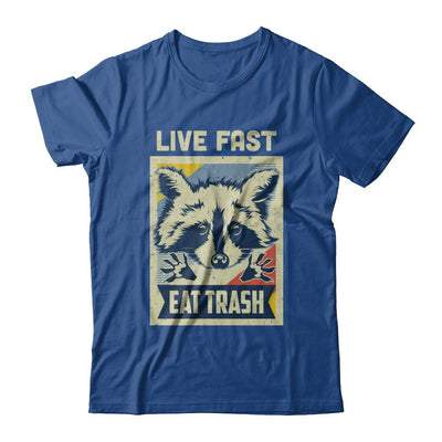Live Fast Eat Trash Racoon Raccoons Vintage Camping-T-Shirt & Hoodie-Classic T-Shirt-Royal