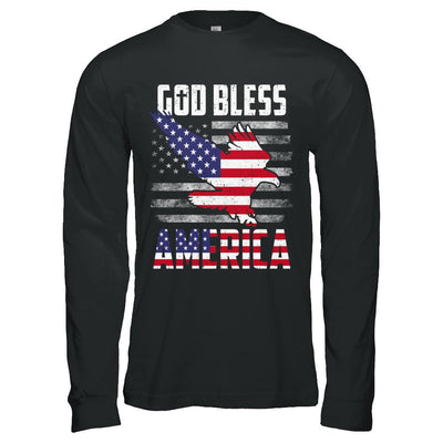 Patriotic God Bless America Flag Eagle 4Th Of July-T-Shirt & Hoodie-Long Sleeve T-Shirt-Black