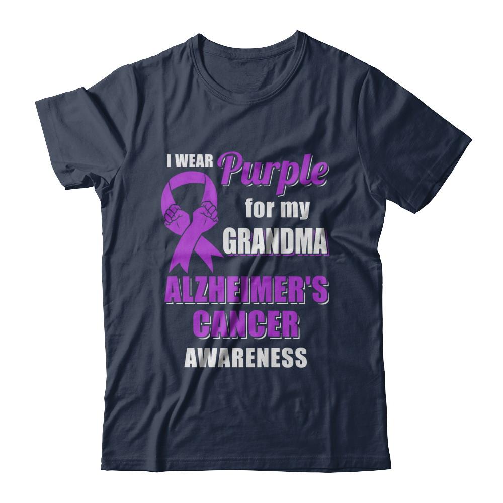 I Wear Purple For My Grandma Alzheimer's Awareness-T-Shirt & Hoodie-Classic T-Shirt-Navy