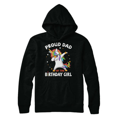 Proud Dad Of The Birthday Girl Unicorn Fathers Day-T-Shirt & Hoodie-Hanes - Heavyweight Pullover Hoodie-Black