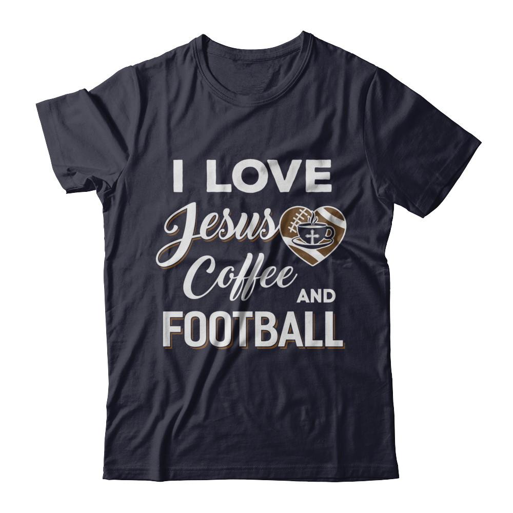 I Love Jesus Coffee & Football-T-Shirt & Sweatshirt-Premium T-Shirt-Midnight Navy