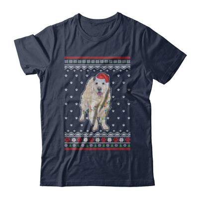 Golden Retriever Christmas Ugly Sweater Lights Dog Xmas Gift-T-Shirt & Sweatshirt-Classic T-Shirt-Navy