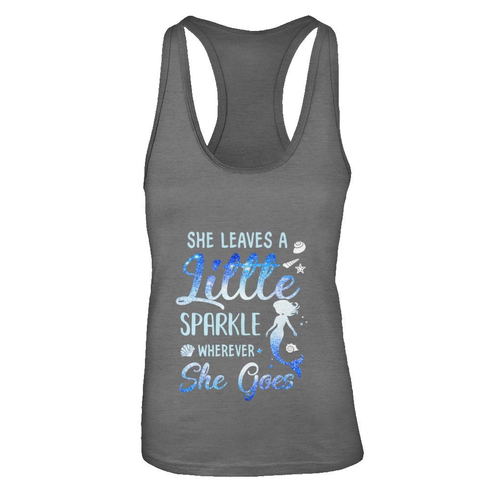 She Leaves A Little Sparkle Wherever She Goes Mermaid-T-Shirt & Tank Top-Women's Ideal Racerback Tank-Dark Grey