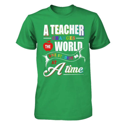 A Teacher Changes The World One Student At A Time-T-Shirt & Hoodie-Premium T-Shirt-Kelly Green