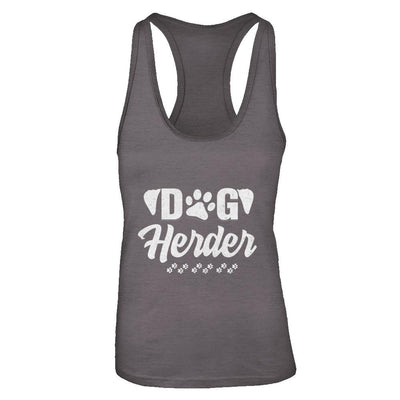 Dog Herder Funny Herding Dogs Gift-T-Shirt & Tank Top-Women's Ideal Racerback Tank-Dark Grey