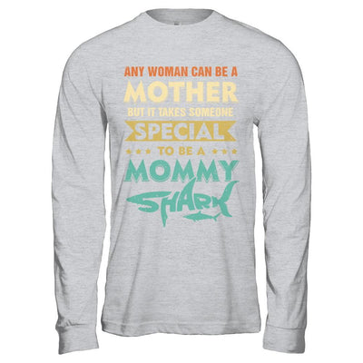 Vintage Someone Special To Be A Mommy Shark Mothers Day-T-Shirt & Hoodie-Long Sleeve T-Shirt-Sport Grey