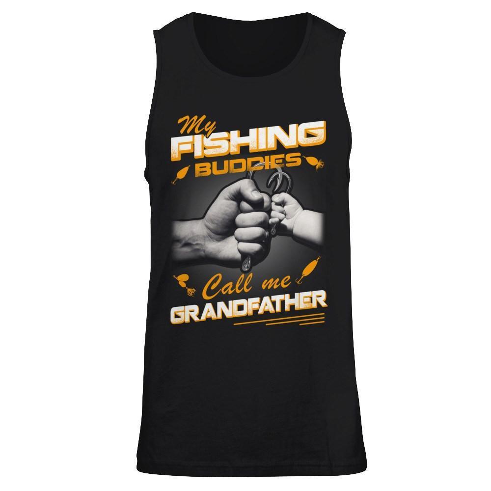 My Fishing Buddies Call Me Grandfather-T-Shirt & Hoodie-Unisex Tank-Black