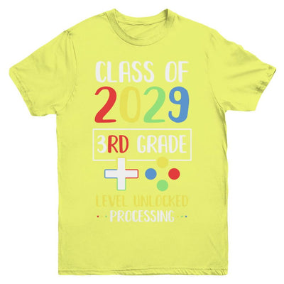 Class Of 2029 3rd Grade Level Unlock Gaming Back Go School Youth-Youth Shirt-Youth T-Shirt-Daisy