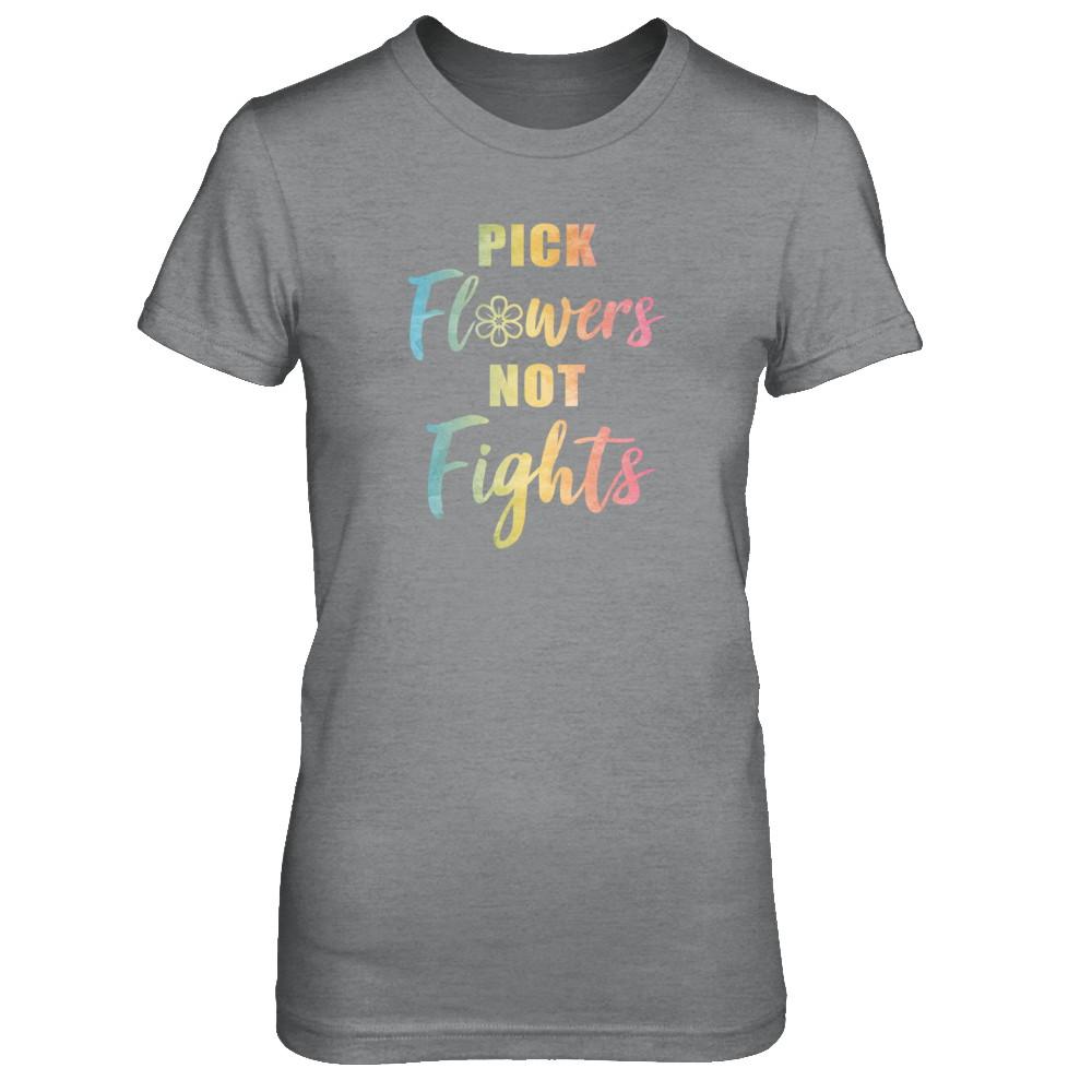 Pick Flowers Not Fights-T-Shirt & Tank Top-Women's T-Shirt-Sport Grey