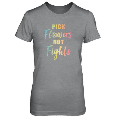 Pick Flowers Not Fights-T-Shirt & Tank Top-Women's T-Shirt-Sport Grey