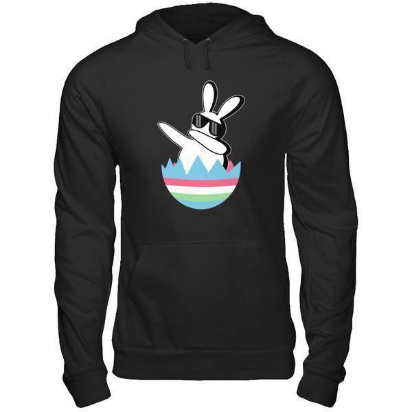 Dabbing Hip Hop Bunny Easter-T-Shirt & Hoodie-Pullover Hoodie-Black