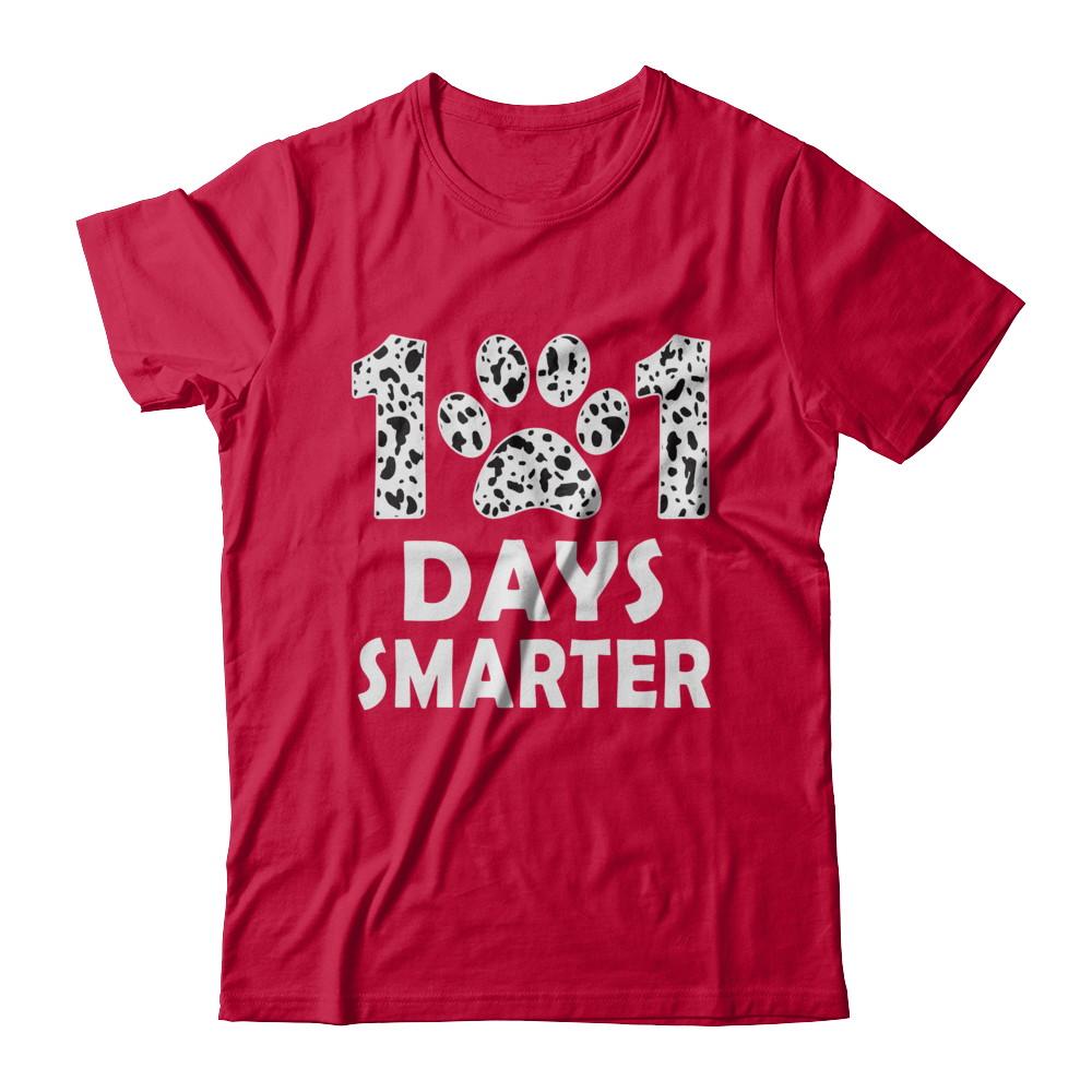 101 Days Smarter Teacher Dogs Days Of School Student-T-Shirt & Hoodie-Classic T-Shirt-Red