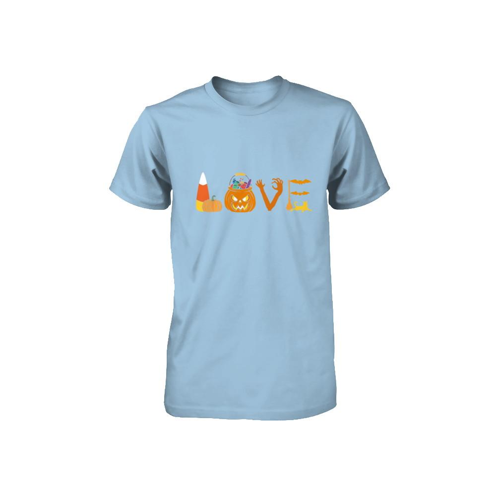 I Love Candy Funny Candy Corn Halloween Gift Youth-Youth Shirt-Toddler T-Shirt-Light Blue