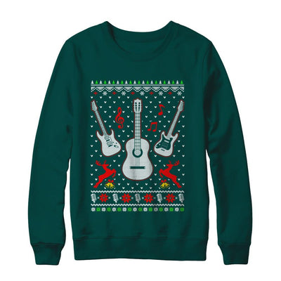 Singer Song Guitar Ugly Christmas Sweater-T-Shirt & Sweatshirt-Crewneck Sweatshirt-Deep Forest