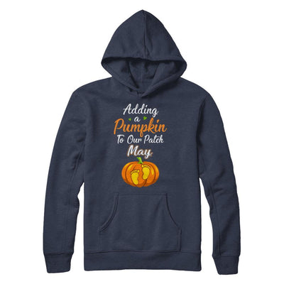Halloween Pumpkin Pregnancy Mom Due Date In May 2021-T-Shirt & Hoodie-Pullover Hoodie-Navy
