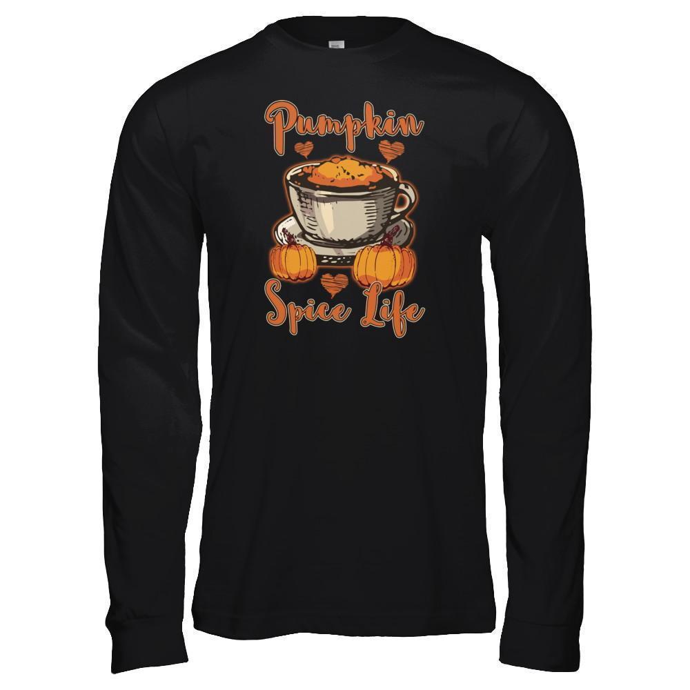 Pumpkin Spice Life Coffee Autumn Life Season-T-Shirt & Tank Top-Long Sleeve T-Shirt-Black