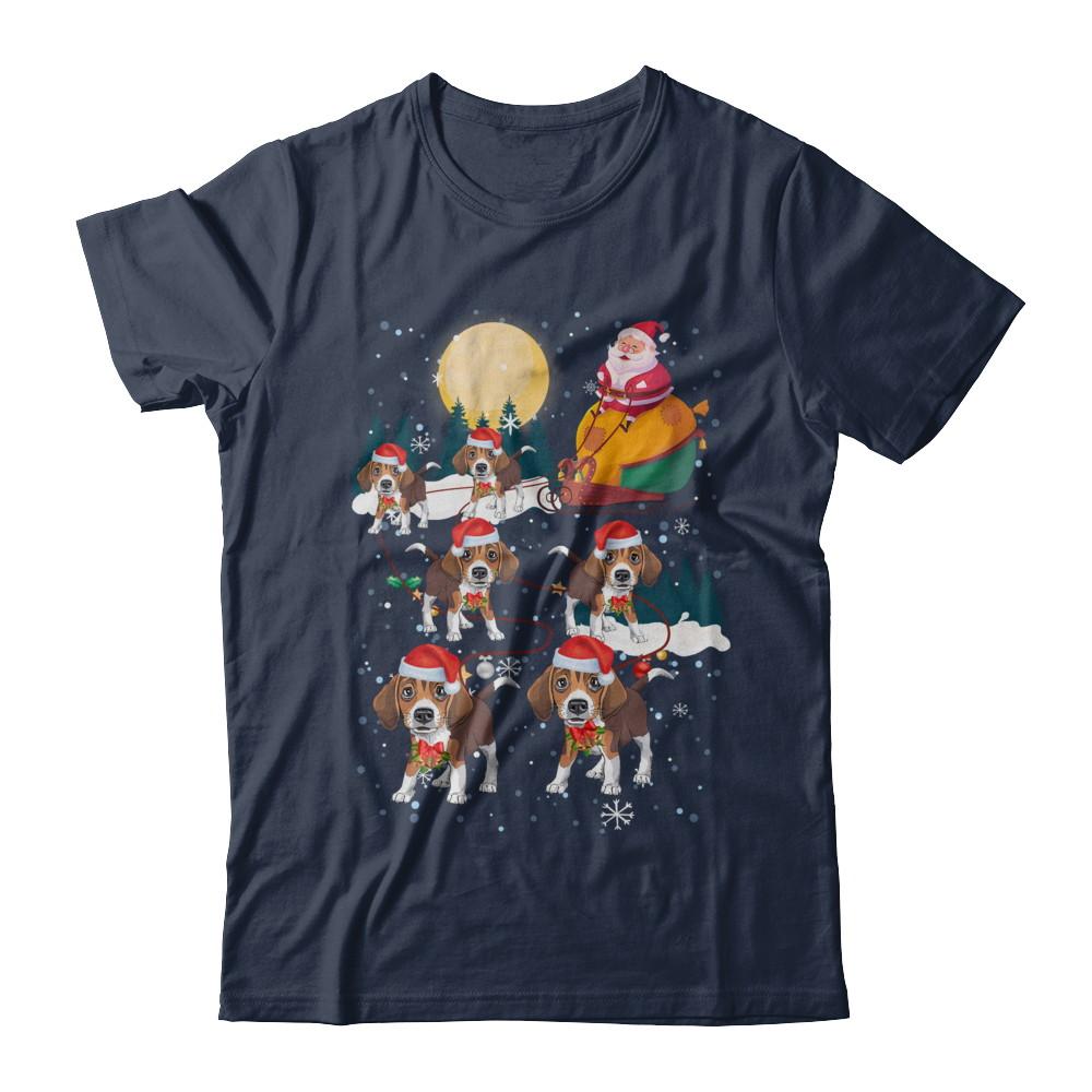 Dog Reindeer Beagle Christmas Gift-T-Shirt & Sweatshirt-Classic T-Shirt-Navy