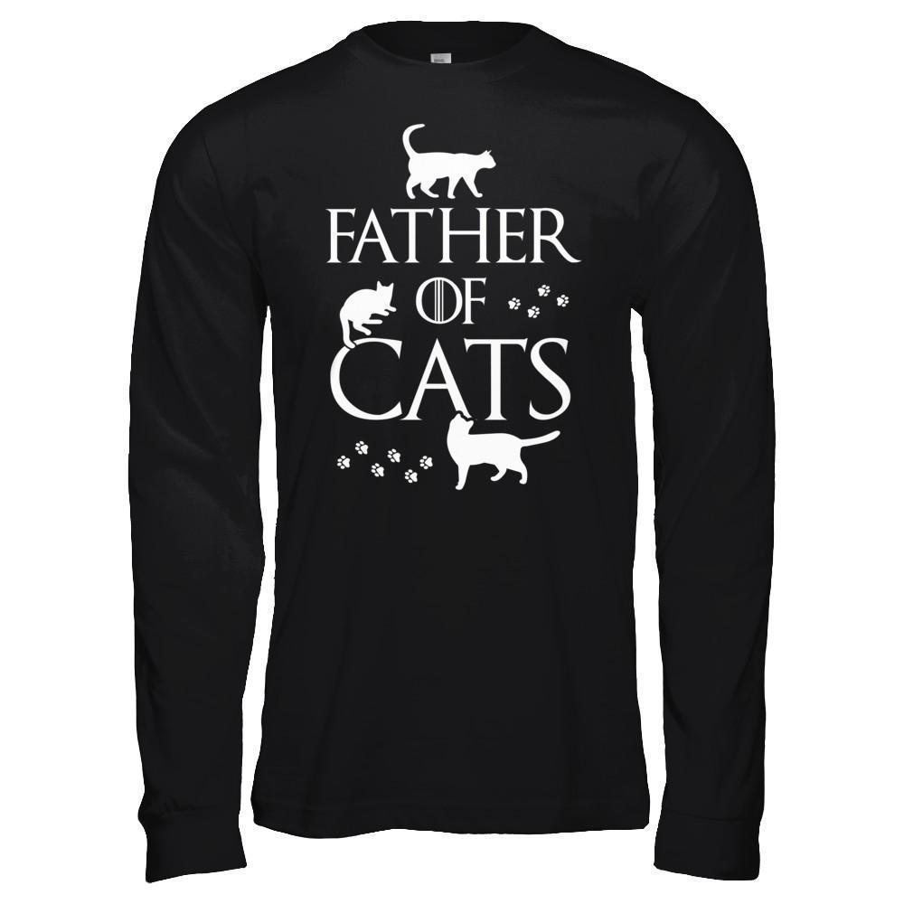 Father Of Cats Gifts For Cat Lovers-T-Shirt & Hoodie-Long Sleeve T-Shirt-Black