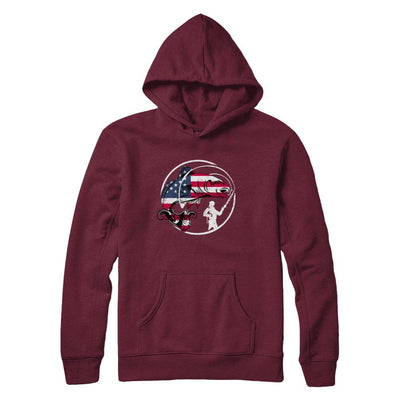 American Flag Fishing Vintage 4Th July Gifts-T-Shirt & Hoodie-Pullover Hoodie-Maroon