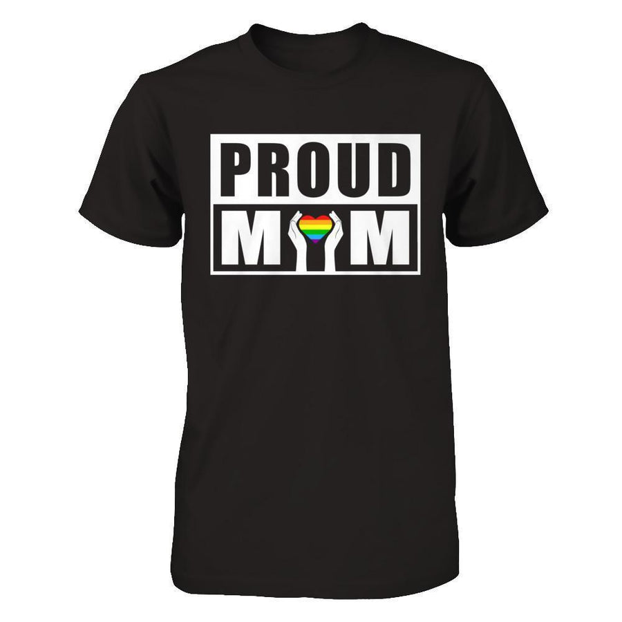Proud Mom Lgbt Gay Lesbian Pride-T-Shirt & Hoodie-Premium T-Shirt-Black